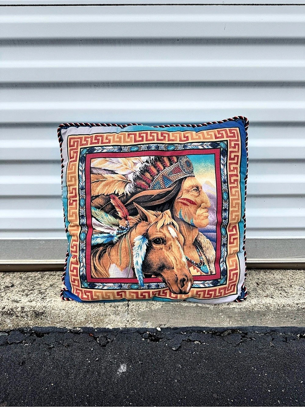 Native American Portrait Accent Pillow
